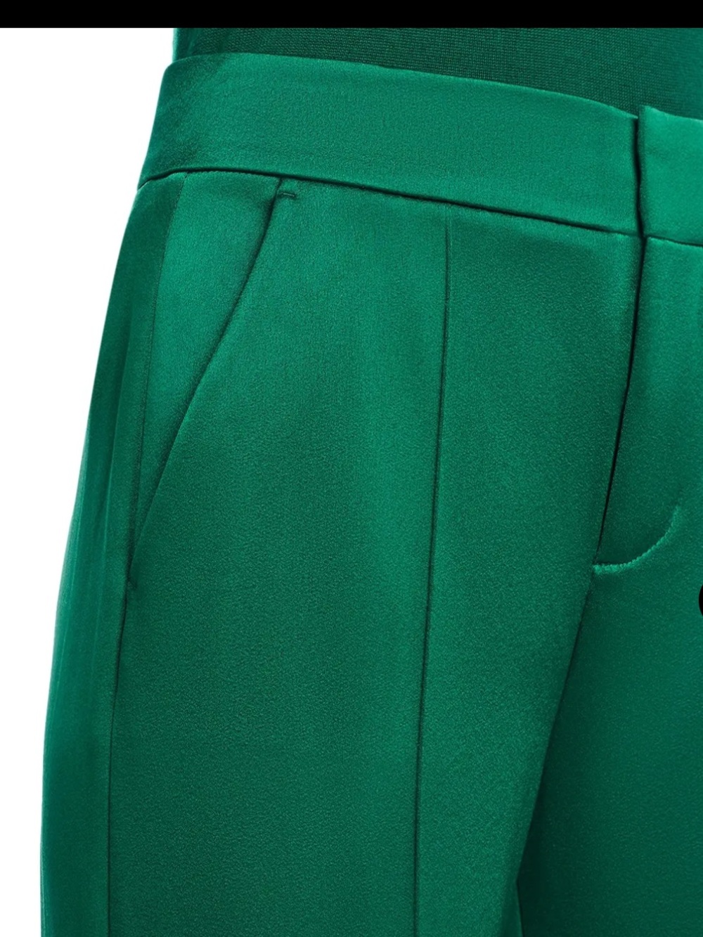 ALICE AND OLIVIA Elegant Green Wide-Leg Dress Pants - Picture 14 of 17